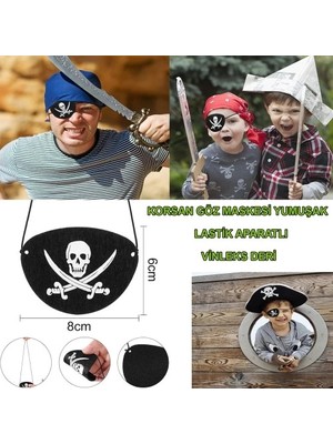 Tp Buğz Vinleks Deri Korsan Göz Bandı Lastikli