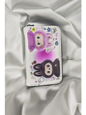 Belirtilmemiş Labubu Çocuk ve Genç Cüzdanı, Fermuarlı, Kartlık Bölmeli Bozuk Para Gözlü