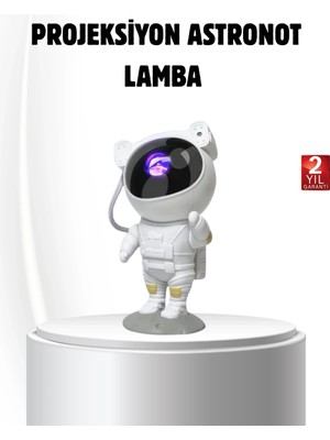 Tp Buğz Bluetooth Müzikli Astronot Projeksiyon Lambası Yıldız ve Ay Efektli