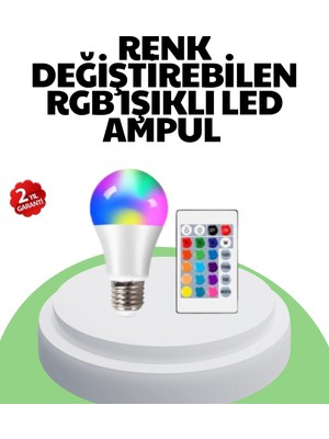 Tp Buğz 2025 Rgb LED Ampul Uzaktan Kumandalı Renkli Işık A Kalite