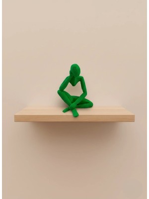 Tp Buğz Minimal Insan Figürü Biblo Yeşil Ev ve Ofis Dekoru