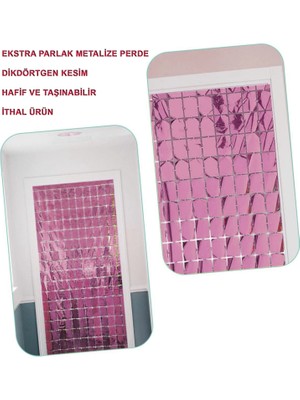 Tp Buğz Ekstra Metalize Rose Gold Disko Kapı Perdesi