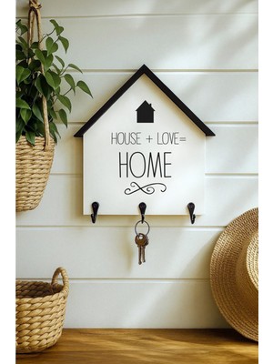 Normadia Şık Ahşap Anahtarlık Askılık, 25X24 Cm, 3 Katlı Mdf Duvar Tipi Metal Kanca