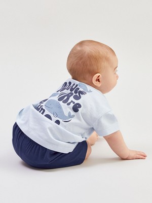Lc Waikiki Yeni Sezon Baskılı Erkek Bebek Şortlu Pijama Takımı