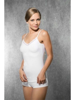 Giyim Doreanse  V Yakası Işlemeli Askılı Atlet 9310