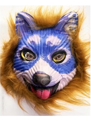 Tp Buğz Kahverengi Saçlı Mavi Yüz Sevimli Köpek Maskesi 30 No