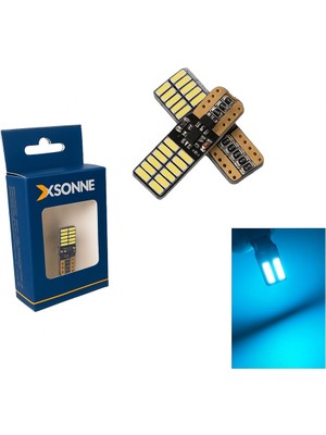 Calperia T10 LED Ampul 24 Ledli Canbuslı Park Ampulü 2'li Takım Buz Mavi