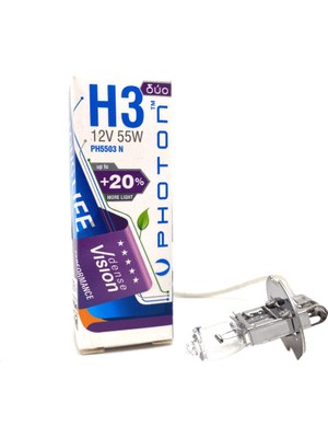 Calperia Photon H3 55 Watt 12V Dense Vision +%20 Fazla Işık Halojen Far Ampulü Sarı