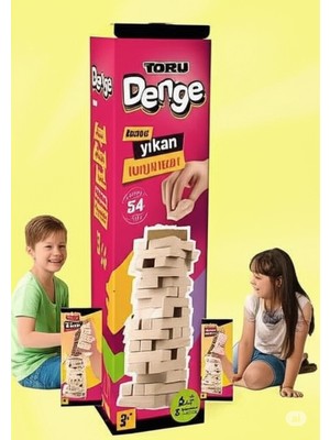 Tp Buğz Büyük Boy Doğal Ahşap Denge Oyunu Kule Oyunu 54 Parça Ahşap Yapı Blokları Cenga