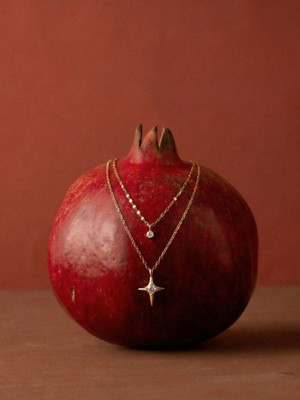 925 Ayar Gümüş Kuzey Yıldızı Katmanlı Kolye – 2’li Zincirli Zirkon Taşlı North Star Kolye | Silveria Jewels