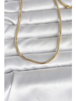 Tp Buğz cm 14K Gold Renk Yılan Zincir Model 60 cm Kadın Kolye