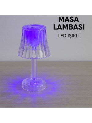 Seymen Bıçakçılık Renk Değiştiren Kristal Masa Lambası – USB ile Çalışır, Uzaktan Kumandalı LED Dekoratif Lamba