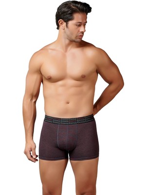Gümüş 3114 6'lı Erkek Likralı Çizgili Boxer