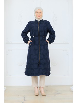 Pamuk Butik Kadın Kabartma Desenli Beli Tünel Geçişli Kapitone Kap -PMK524