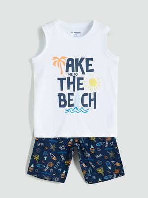 Lc Waikiki Yeni Sezon Baskılı Erkek Çocuk Şortlu Pijama Takımı