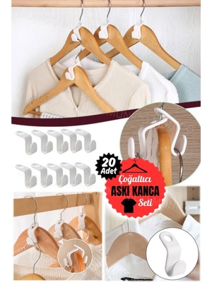 Normadia 20 Adet Çok Fonksiyonlu Elbise Asma Aparatı, Pratik ve Dayanıklı Set