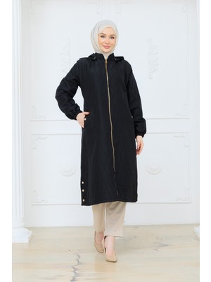 Pamuk Butik Kadın Soğan Desenli Cepli Kapitone Kap -PMK527