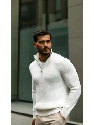 Etiler Collection Erkek Balıkçı Zip Yaka Uzun Kollu Triko