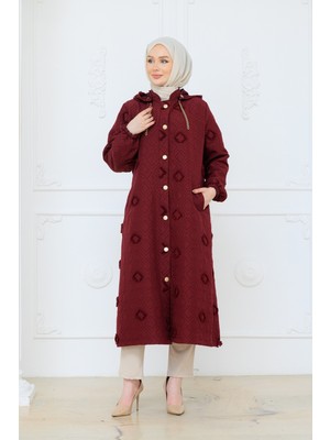 Pamuk Butik Kadın Saçaklı Büyük Beden Kapitone Kap -PMK526