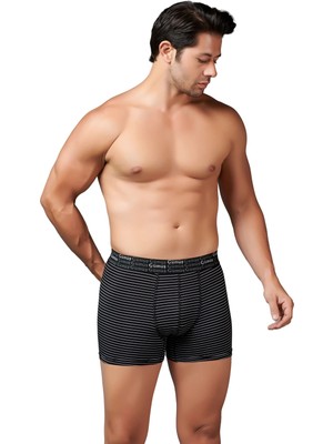 Gümüş 3114 6'lı Erkek Likralı Çizgili Boxer