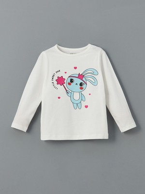 Lc Waikiki Yeni Sezon Bisiklet Yaka Baskılı Kız Bebek Pijama Üst