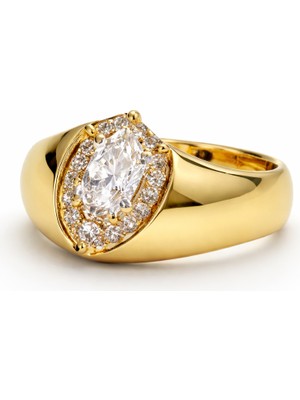 Venüs Design Çelik Taşlı Serçe Parmak Yüzük (Ayarlanabilirdir)