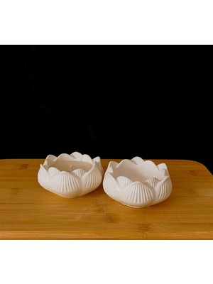 DS Tasarım Lotus Mumluk / Kase - Amber Kokulu Mum