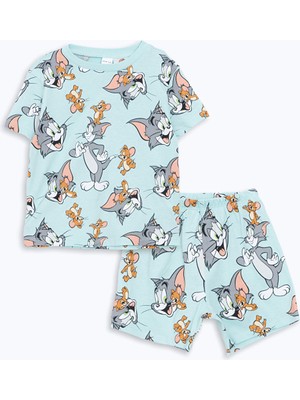 Lc Waikiki Yeni Sezon Tom ve Jerry Baskılı Erkek Bebek Şortlu Pijama Takımı