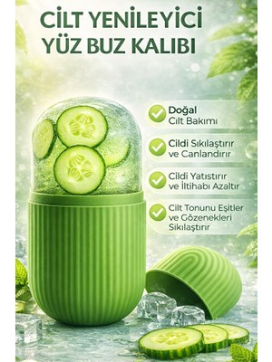 Synee Cilt Yenileyici Yüz Buz Kalıbı - Silikon Yüz Masaj Aleti, Gözenek Sıkılaştırıcı ve Göz Altı Torba Giderici Ice Roller