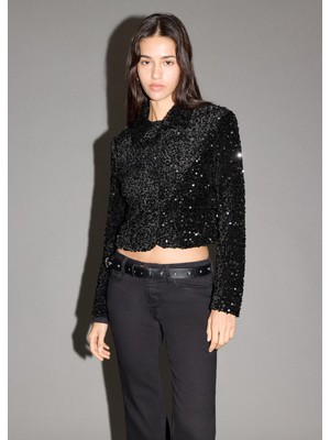 Allbucks Mango, Payetli Blazer Ceket ABMNG3737