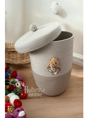 Bohema Home Büyük Boy Bebek Çocuk Oyuncak Sepeti Çamaşır Sepeti Dekoratif Sepet