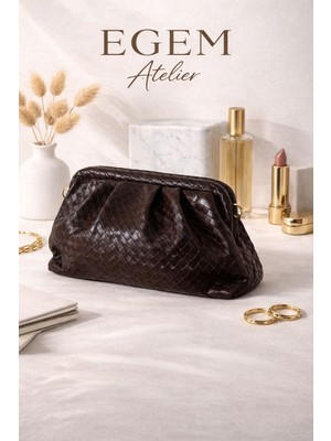 Egem Atelier Örgü Desen Vintage El ve Omuz Çantası