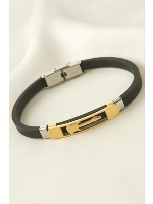 Bijuteri Net Gitar Deri Çelik Bileklik