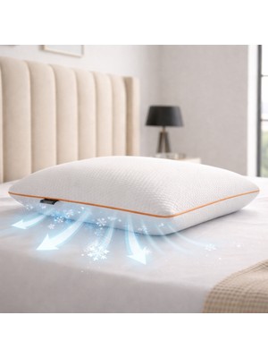 Gön Ev Tekstili Klimalı Ortopedik Tombul Yastık 40X60 – Soğutucu Jel Yüzeyli Boyun Destekli Uyku Yastığı