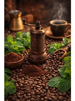 Seymen Bıçakçılık El Tipi Kahve & Nane Öğütücüsü – 9 cm Klasik Desenli Manuel Baharat Değirmeni