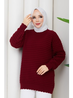 Pamuk Butik Kadın Damla Örgülü Triko Tunik -PMK522