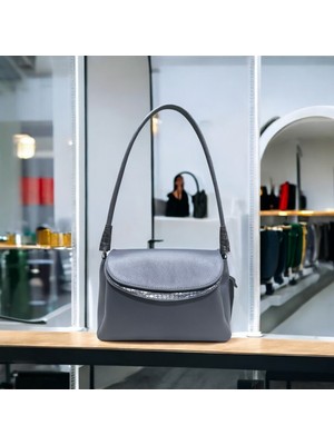 Valentina Victoria Hakiki Deri 3 Bölmeli  Omuz ve Çapraz Çanta