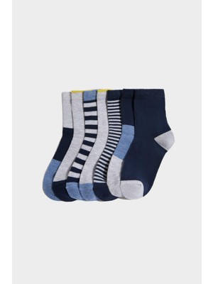 DeFacto Baskılı 7'li Pamuklu Uzun Çorap Erkek Çocuk G2040A8NS