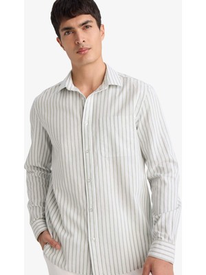 DeFacto %100 Pamuk Çizgili Gömlek D6101AX26SP