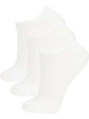 DeFacto Kadın Görünmez 3'lü Pamuklu Sneaker Çorap Z8628AZNS