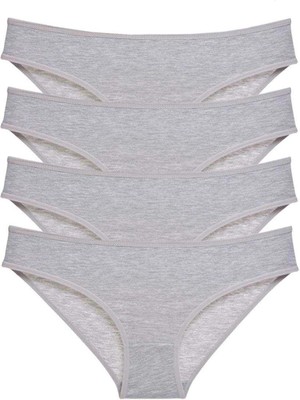 Giyim 4 Adet Süper Eko Set Likralı Kadın Slip Külot Gri