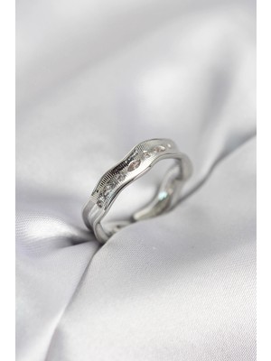 SHC4200 Mey Ithalat® Gümüş Renk Su Damlası Model Zirkon Taşlı Kadın Yüzük