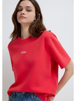 Mavi Mavi Logo Baskılı Kırmızı Tişört 1612829-30742