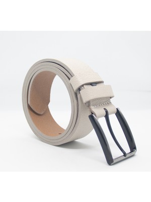 Paşala Leather Hakiki Deri Erkek Spor Kemer Bej 3,5 cm Günlük Kullanıma Uygun Dayanıklı Tokalı Kutulu Teslimat