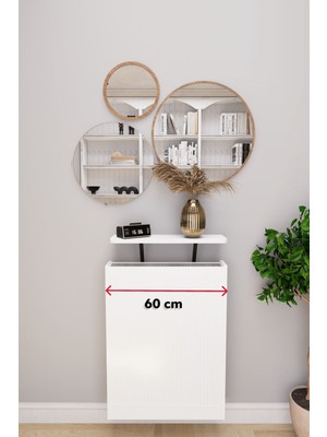 Normadia Şık ve Dayanıklı 60X18 cm Beyaz Petek Üstü Uçan Raf, Modern Dekorasyon Için Ideal