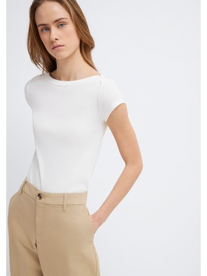 Mavi Ekru Basic Tişört 1613807-70057