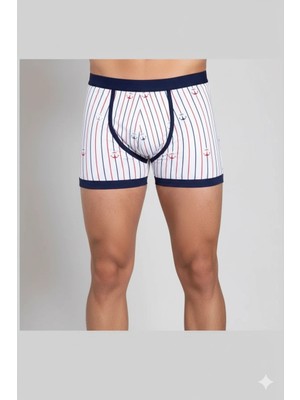 Giyim Berrak Çapa ve Çizgi Baskı Erkek  Boxer 1107