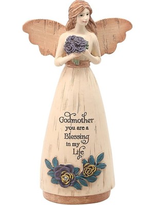 Astera Duygusal Melek Figürü, 15,2 cm Ahşap