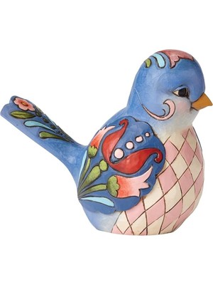 Astera Mutluluk Mavisi Mavi Çiçekli Kuş Figürü Piolyresin 15 cm