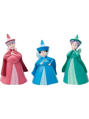 Astera Uyuyan Güzel Peri Vaftiz Anneleri Flora Fauna ve Merryweather Minyatür Set, 6 cm